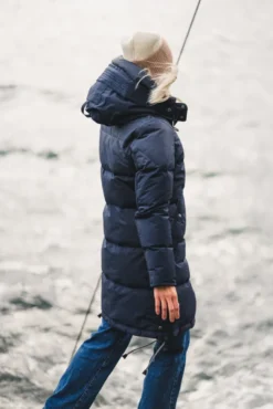 Longbear Hooded Down Coat Blue Navy