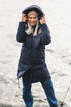 Longbear Hooded Down Coat Blue Navy