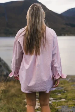Loose Stripe Shirt Pink Mix