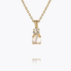 Love Pearl Necklace / Pearl + Crystal