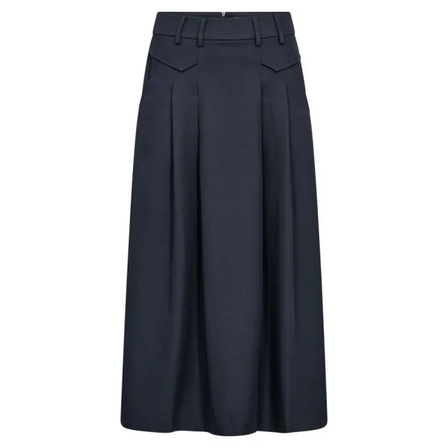 Luna Pocket Pleat Skirt Navy