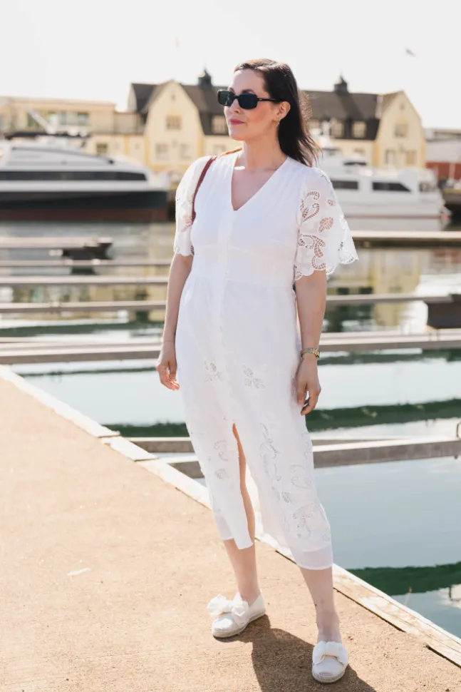 Lunette Emb Dress White