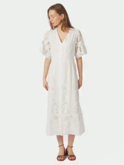 Lunette Emb Dress White