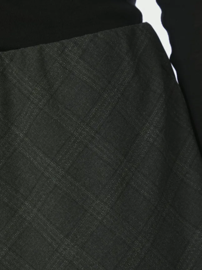 Lunna Check Short Skirt Antracit