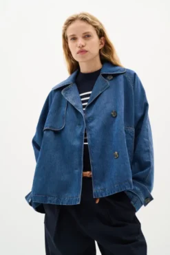 Mable Minona Short Coat Dark Blue Denim