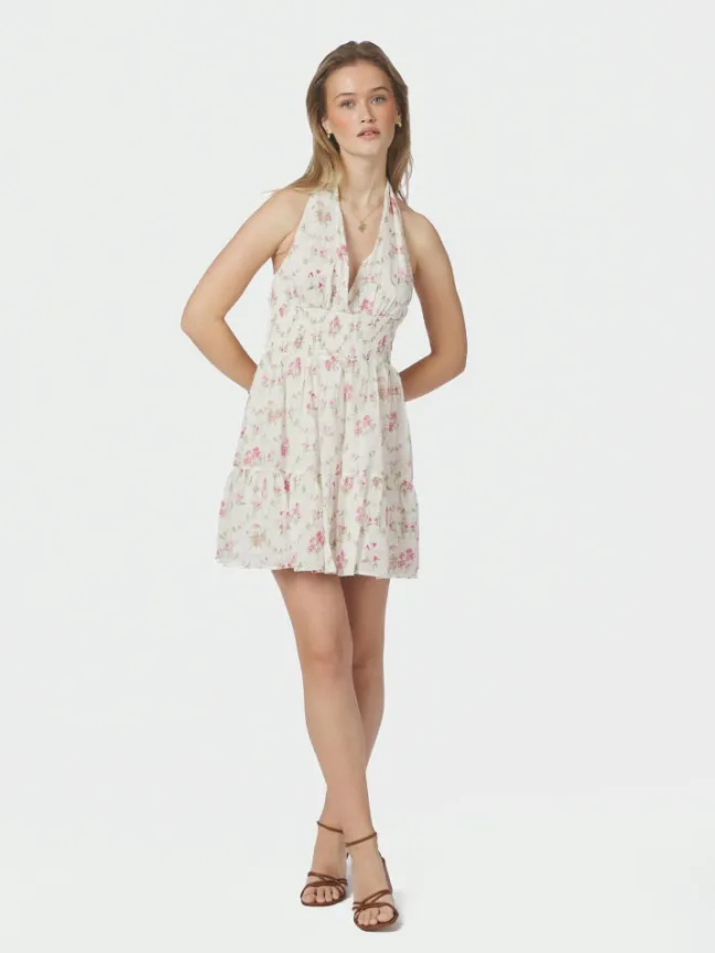 Magda Spring Flower Dress Offwhite