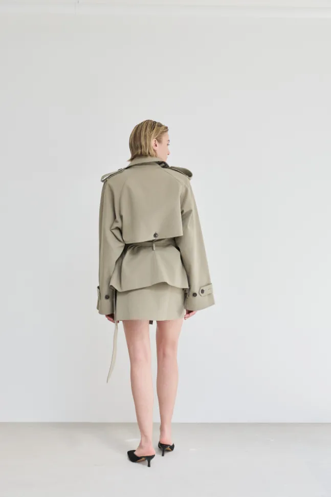 Majorstuen Trench Short Khaki
