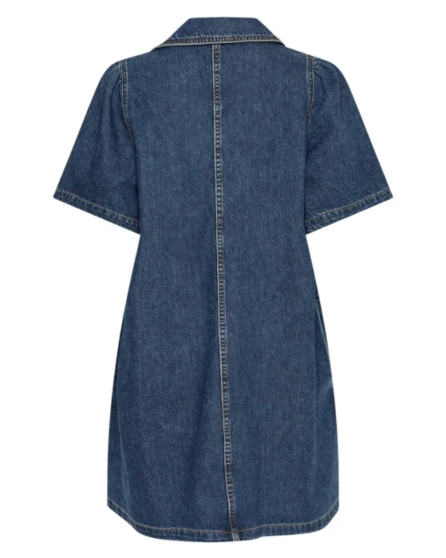 Manna Alena 2/4 Dress Mid Blue Wash