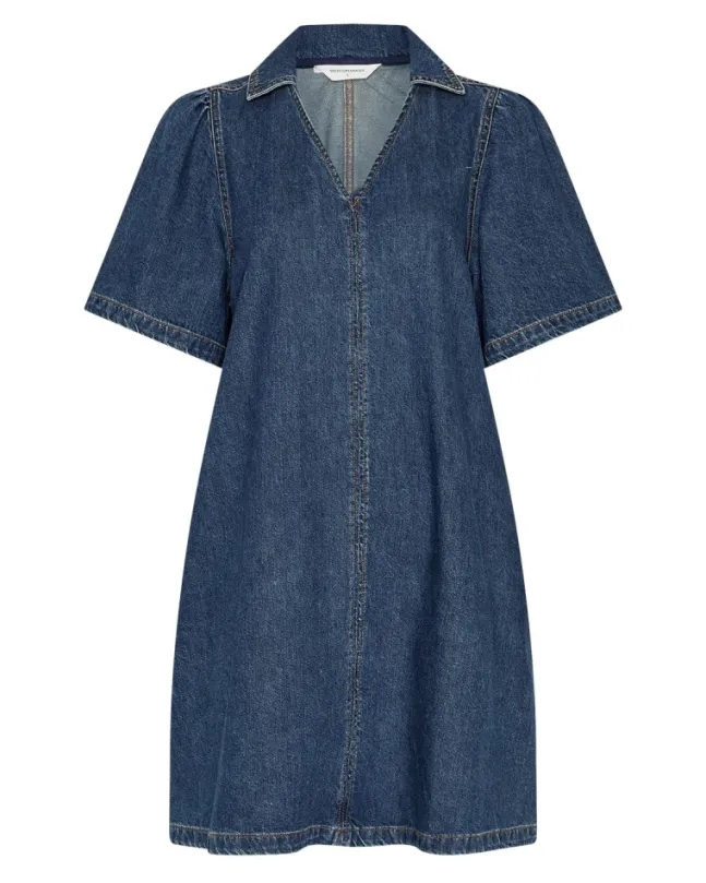 Manna Alena 2/4 Dress Mid Blue Wash