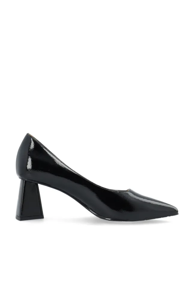 Maralyn Court Shoe Faux Leather Black Patent