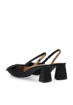 Maralyn Slingback Bow Satin Black