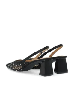 Maralyn Slingback Rhinestone Mesh Black