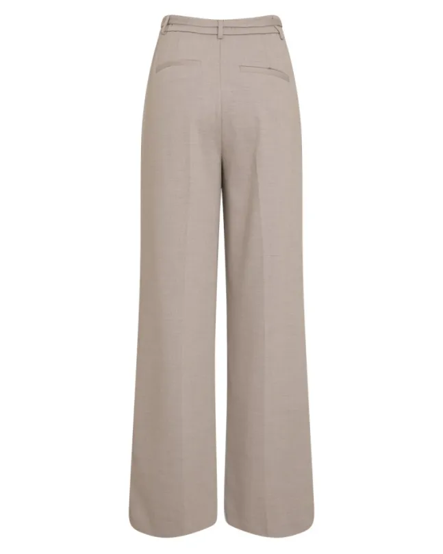 Marceli HW Pants Long Warm Light Grey Melange