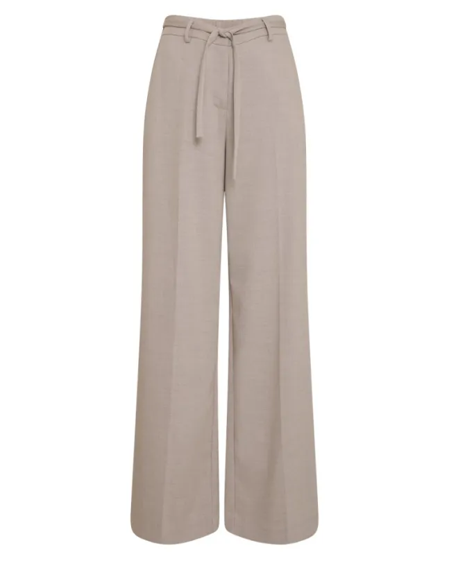 Marceli HW Pants Long Warm Light Grey Melange