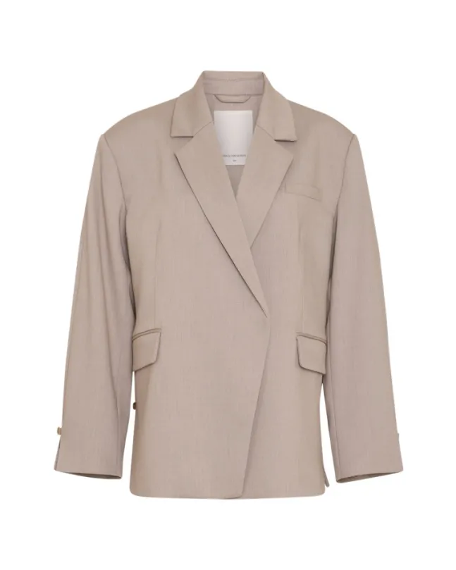 Marceli Oversized Blazer Warm Light Grey Melange
