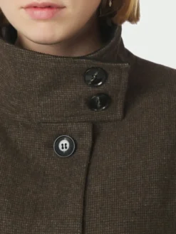 Marcel Mini Check Coat Brown
