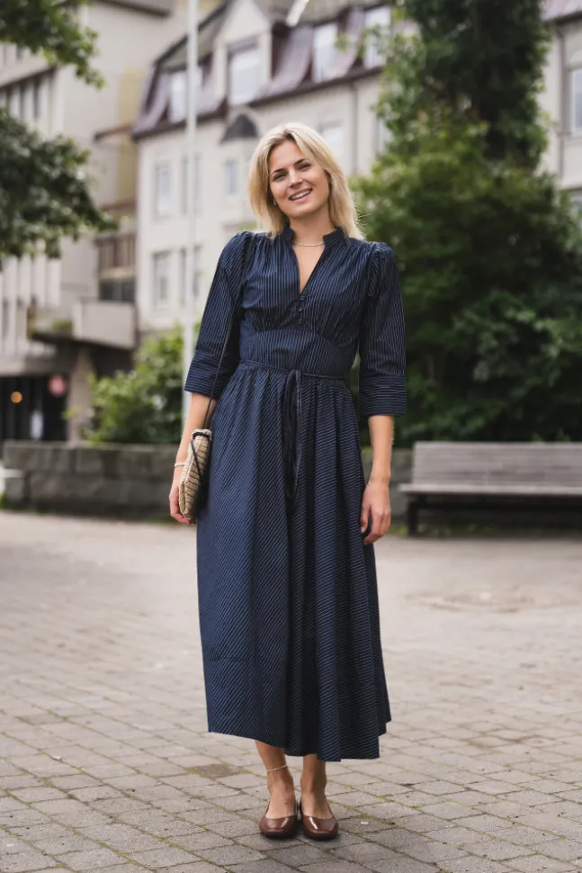 Maria Dress Pinstripe