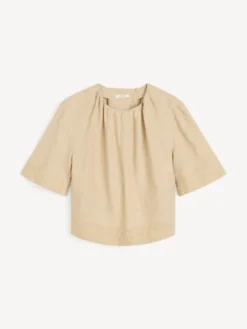 Marian Linen Top Old Beige