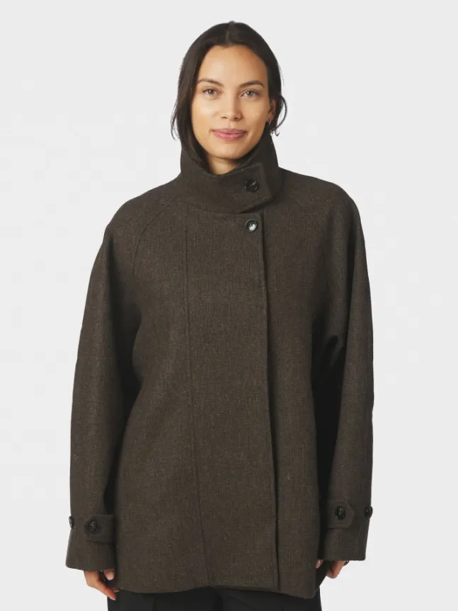 Mariel Mini Check Jacket Brown