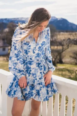 Marise Print Dress Light Blue