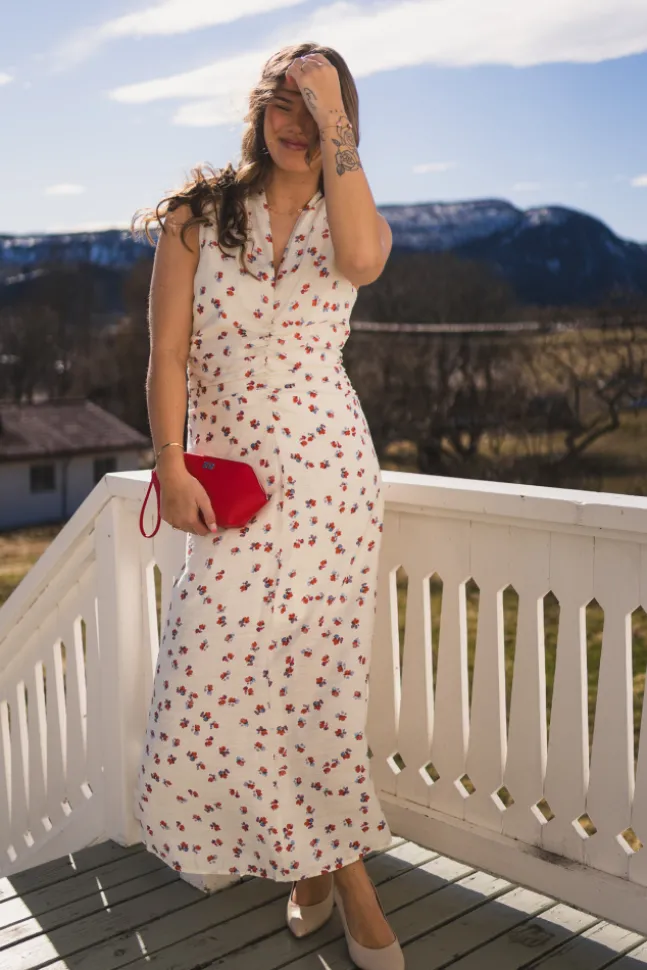 Maris Flower Dress Offwhite