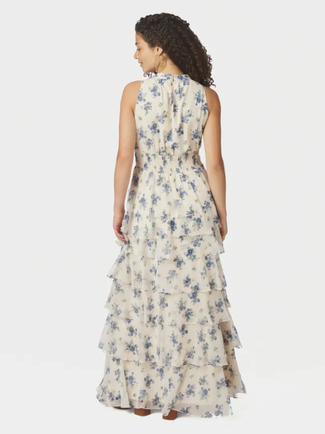 Marli Amazing Chiffon Rose Dress Light Blue