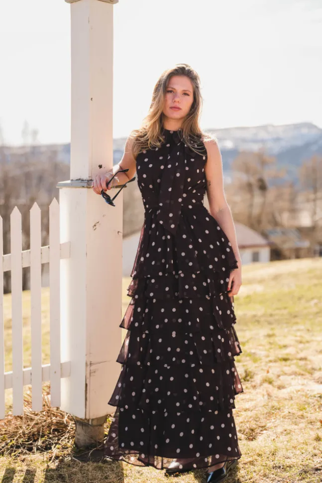 Marli Big Dot Dress Brown