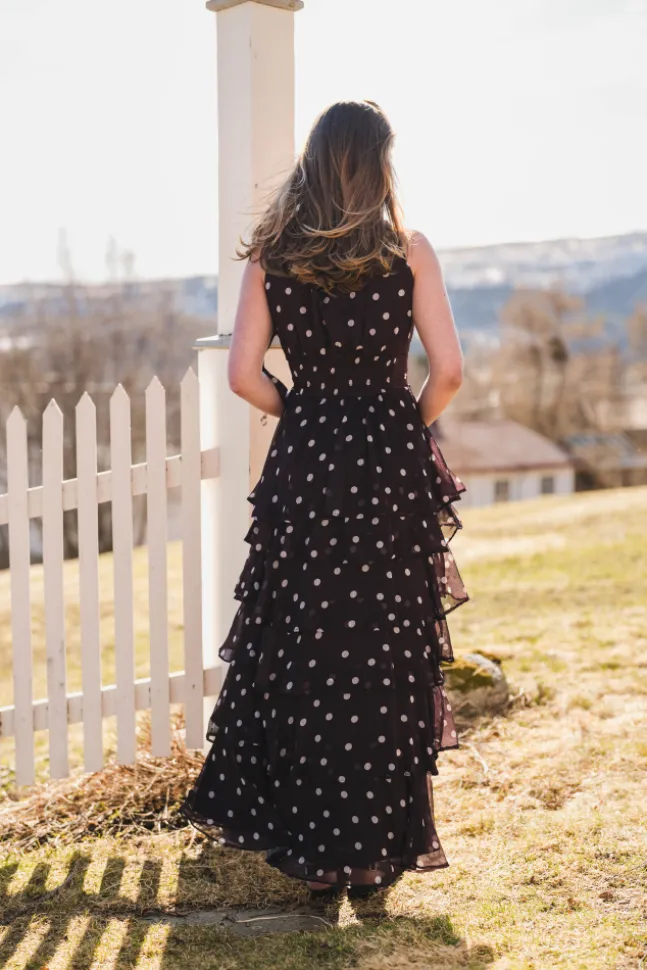 Marli Big Dot Dress Brown