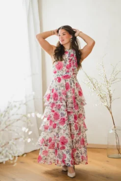 Marli Big Flower Dress Creme