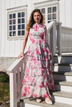 Marli Big Flower Dress Creme
