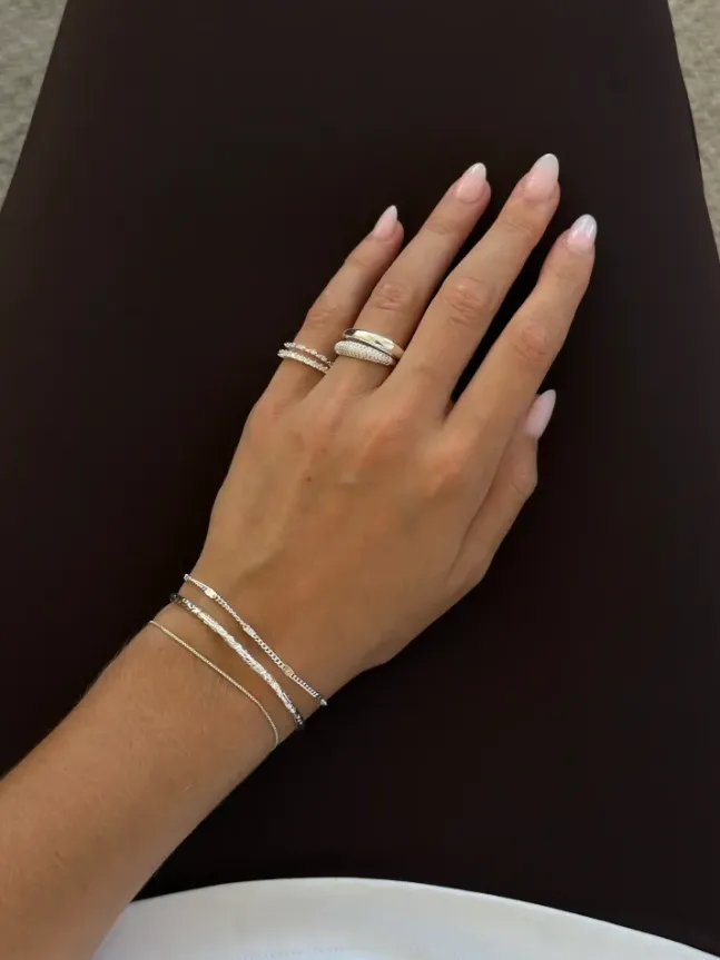 Marquise Stacker Ring Silver