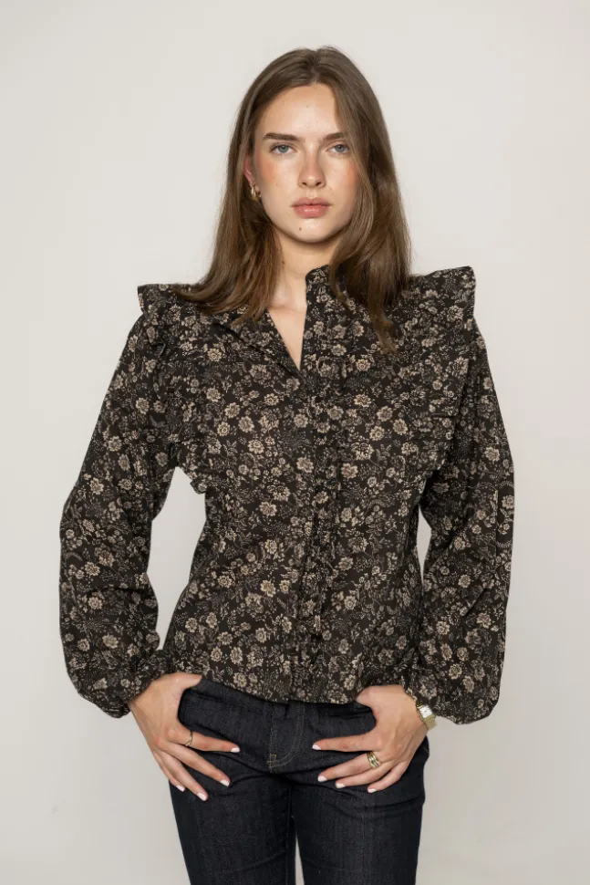 Maya Blouse Beige Botanic