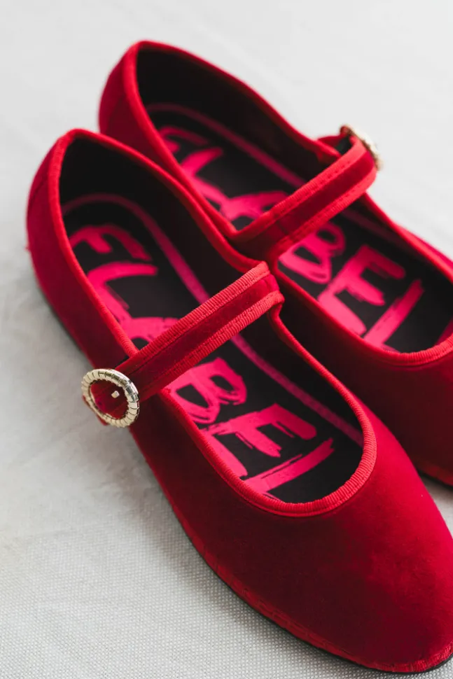 Mellark Mary Jane Velvet Red