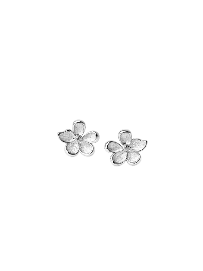 Midi Flower Earrings Silver