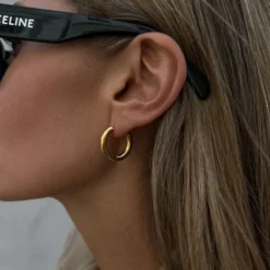 Midi Tube Hoops Gold