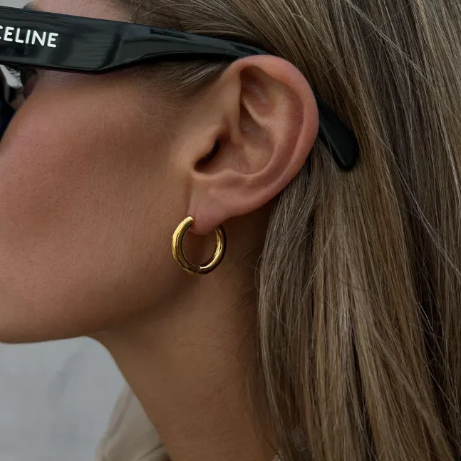 Midi Tube Hoops Gold