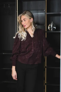 Miko V-Blouse Plum