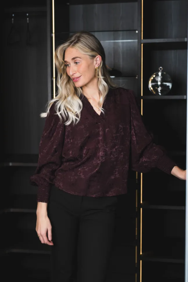 Miko V-Blouse Plum