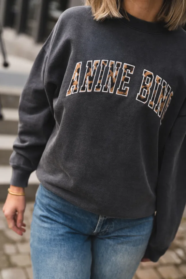 Miles Sweatshirt Anine Bing Leopard Washed Black
