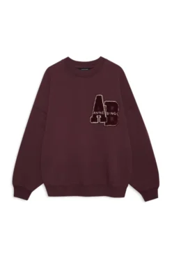 Miles Sweatshirt Letterman Fig Burgundy