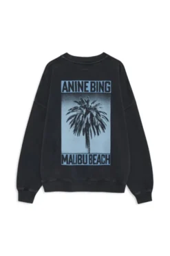 Miles Sweatshirt Palm Washed Black