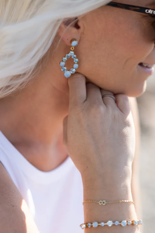 Mini Delia Earrings Gold Sky Combo