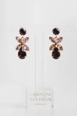 Mini Dione Earrings Gold Burgundy/Vintage Rose