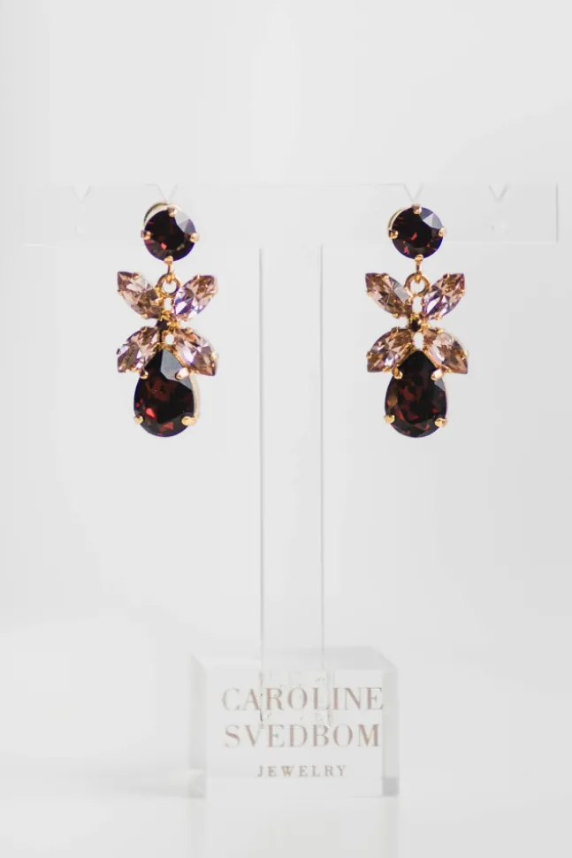Mini Dione Earrings Gold Burgundy/Vintage Rose