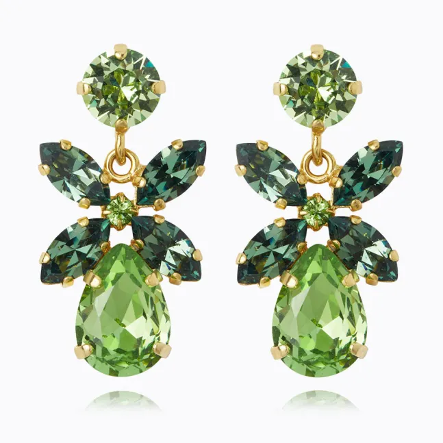 Mini Dione Earrings Gold Peridot/Erinite