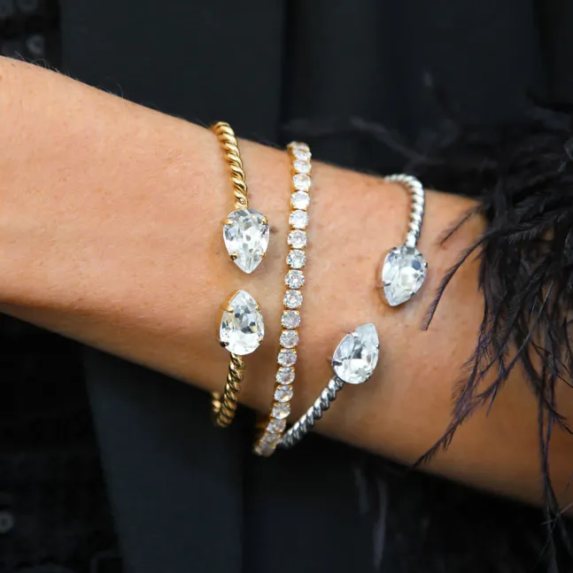 Mini Drop Bracelet Gold Crystal