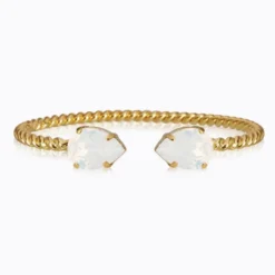 Mini Drop Bracelet Gold White Opal