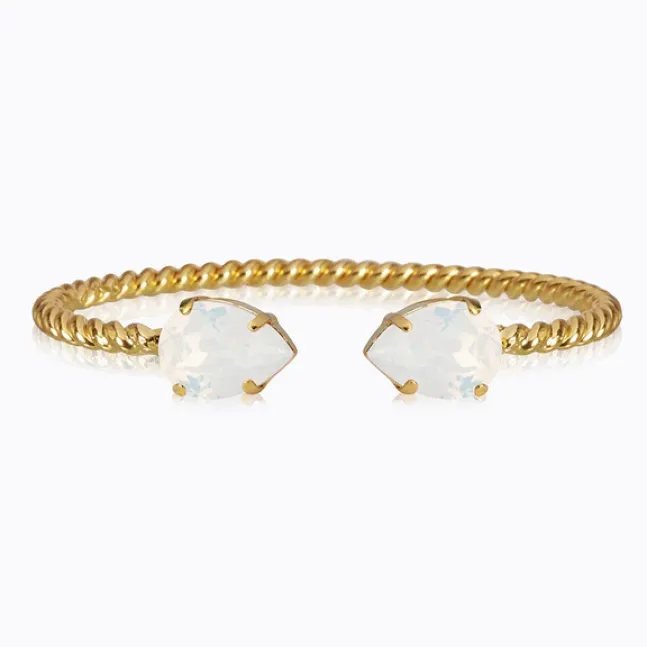 Mini Drop Bracelet Gold White Opal