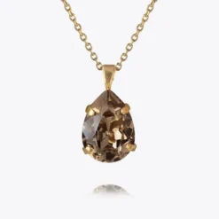 Mini Drop Necklace Gold Greige