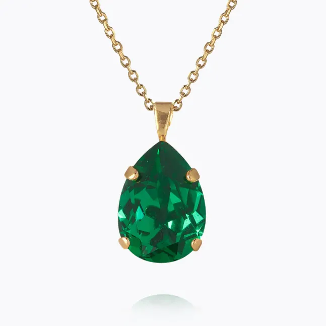 Mini Drop Necklace Gold Majestic Green